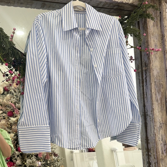 Blue Striped Button Down Shirt - Picture 1 of 5